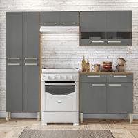 Armário De Cozinha Compacta 10 Portas 2 Gaveta Com Balcão Nala Freijó-gris - 5