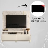 Estante Home Theater Para Tvs Até 75 Polegadas New Apolo - Calacata/off White