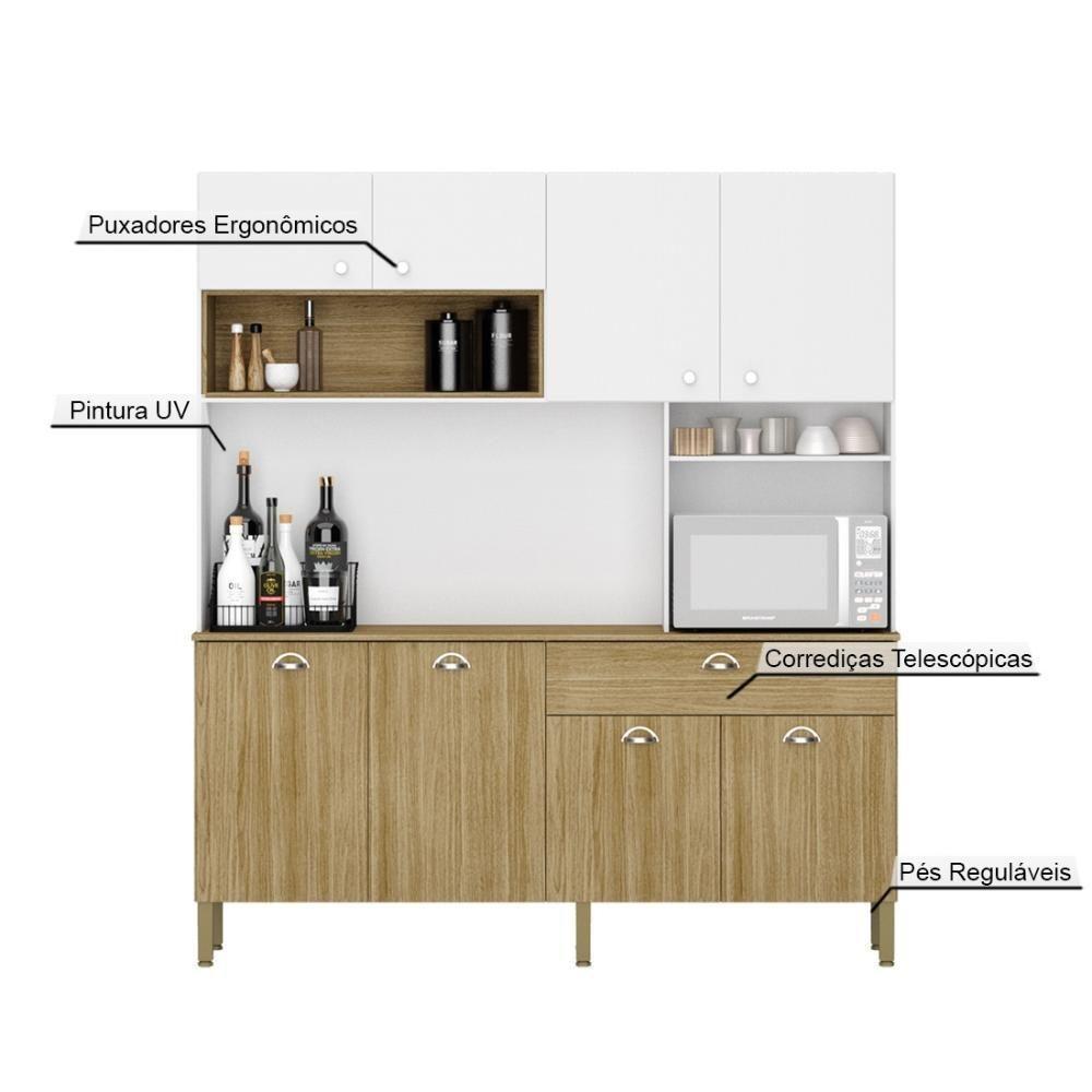 Armario De Cozinha Compacta 8 Portas 1 Gaveta Core Freijó-supremo - 2