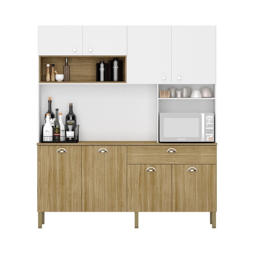 Armario De Cozinha Compacta 8 Portas 1 Gaveta Core Freijó-supremo - 5