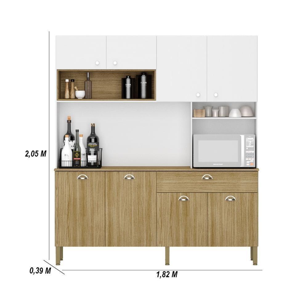 Armario De Cozinha Compacta 8 Portas 1 Gaveta Core Freijó-supremo - 6