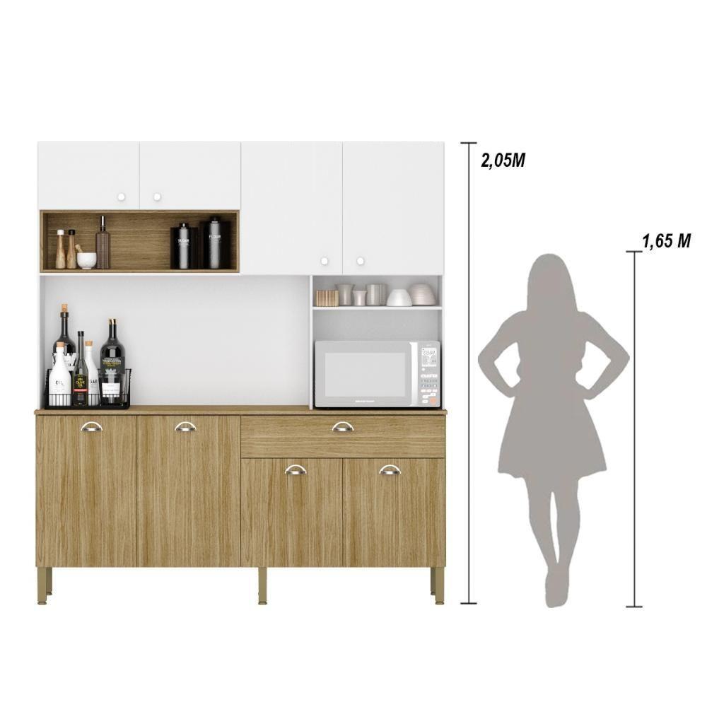 Armario De Cozinha Compacta 8 Portas 1 Gaveta Core Freijó-supremo - 7