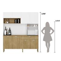 Armario De Cozinha Compacta 8 Portas 1 Gaveta Core Freijó-supremo - 7