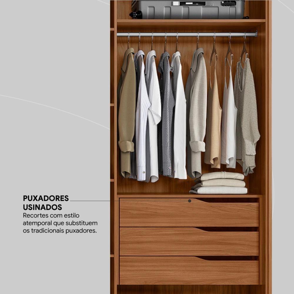 Guarda Roupa Casal 6 Portas Com Espelho E 6 Gavetas Atrice Nogueira Touch - 8