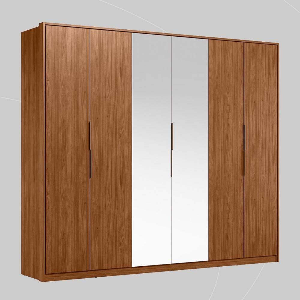 Guarda Roupa Casal 6 Portas Com Espelho E 6 Gavetas Atrice Nogueira Touch - 10