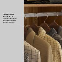 Guarda Roupa Casal 6 Portas Com Espelho E 6 Gavetas Atrice Nogueira Touch - 6