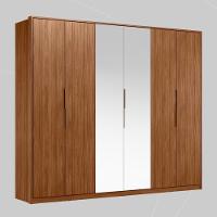 Guarda Roupa Casal 6 Portas Com Espelho E 6 Gavetas Atrice Nogueira Touch - 10