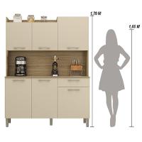 Armário De Cozinha Compacta 6 Portas 1 Gaveta Gênova Freijó-vanilla - 5