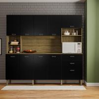 Armario De Cozinha Compacta 10 Portas 2 Gavetas Intense Freijó-nero - 1