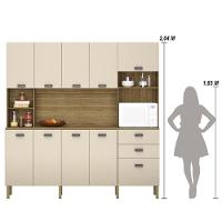 Armario De Cozinha Compacta 10 Portas 2 Gavetas Intense Freijó-nero - 3