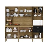 Armario De Cozinha Compacta 10 Portas 2 Gavetas Intense Freijó-nero