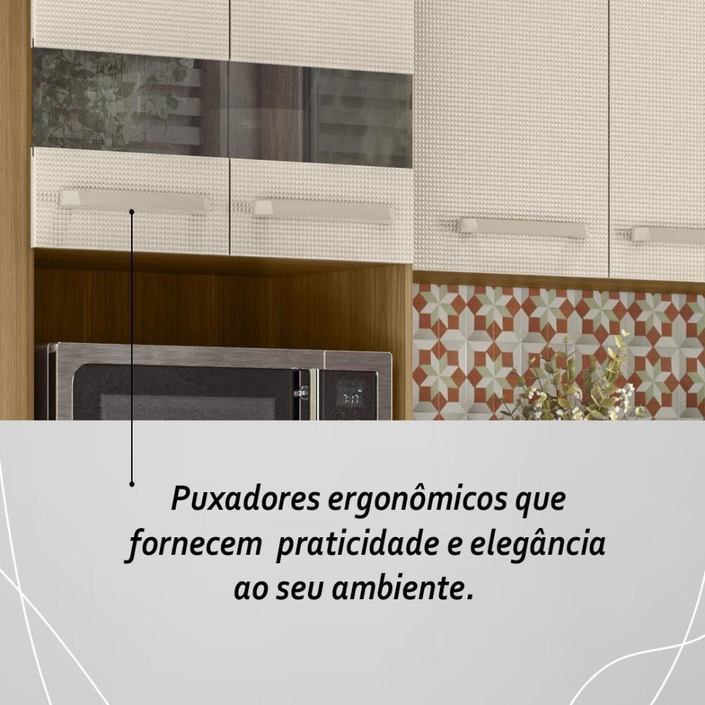 Armário De Cozinha Completa Mdf 12 Portas Com Balcão Versalhes Plus Freijó-soft - 3