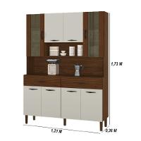 Armário De Cozinha Compacta 8 Portas 2 Gavetas Golden-cp-ripado Nogueira-off White-cp-ripado - 2