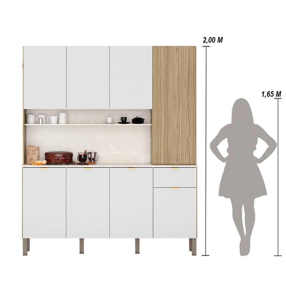 Armario De Cozinha Compacta 8 Portas 1 Gaveta Slow Freijó-artico-riscatto - 4