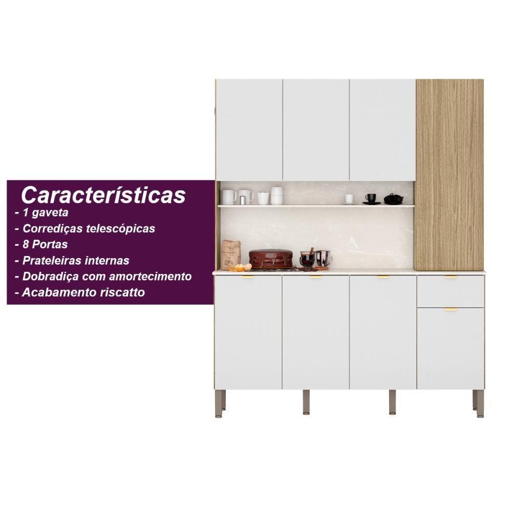 Armario De Cozinha Compacta 8 Portas 1 Gaveta Slow Freijó-artico-riscatto - 6