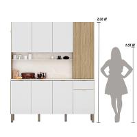 Armario De Cozinha Compacta 8 Portas 1 Gaveta Slow Freijó-artico-riscatto