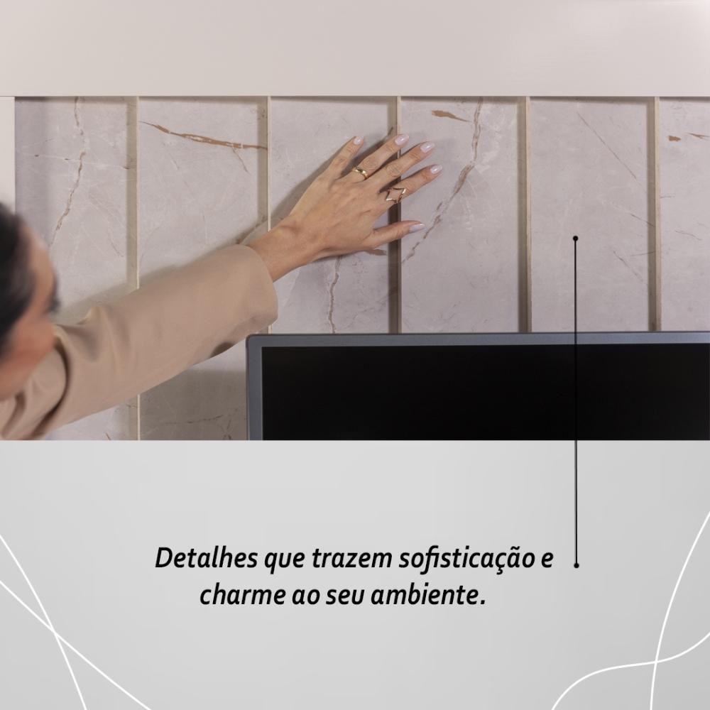 Estante Home Theater 1 Porta 2 Gavetas Com Led Le Mans - Cinamomo/off White - 7