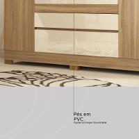 Guarda Roupa Casal 4 Portas E 4 Gavetas Bilbao Amêndola Touch-off White - 7