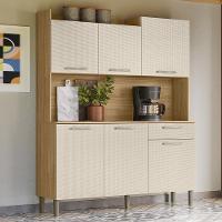 Armário De Cozinha Compacta Mdf 6 Portas 1 Gaveta Gênova Plus Freijó-soft - 1