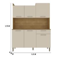 Armário De Cozinha Compacta Mdf 6 Portas 1 Gaveta Gênova Plus Freijó-soft - 3