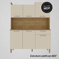 Armário De Cozinha Compacta Mdf 6 Portas 1 Gaveta Gênova Plus Freijó-soft