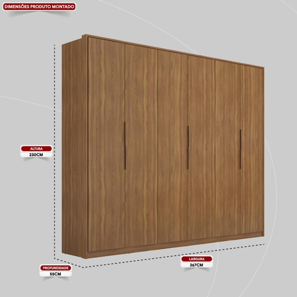 Guarda Roupa Casal 6 Portas E 6 Gavetas Atrice Amêndola Touch - 5