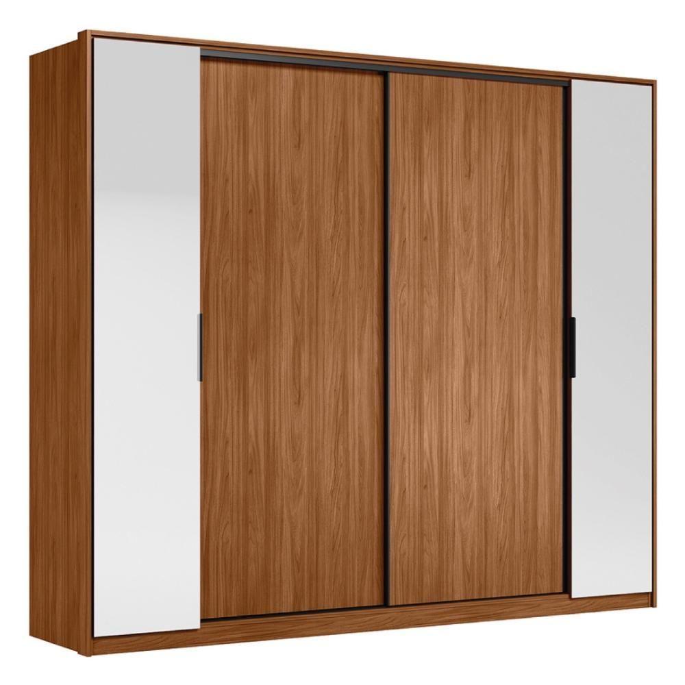 Guarda Roupa Casal 4 Portas Com Espelho E 4 Gavetas Laredo - Nogueira-nude Prime Tx - 10