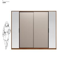 Guarda Roupa Casal 4 Portas Com Espelho E 4 Gavetas Laredo - Nogueira-nude Prime Tx - 5