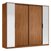 Guarda Roupa Casal 4 Portas Com Espelho E 4 Gavetas Laredo - Nogueira-nude Prime Tx - 10