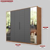 Guarda Roupa Casal 6 Portas Com Espelho E 6 Gavetas Atrice Amêndola-grafito - 2