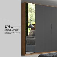 Guarda Roupa Casal 6 Portas Com Espelho E 6 Gavetas Atrice Amêndola-grafito - 9