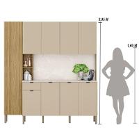 Armario De Cozinha Compacta 9 Portas 1 Gaveta Pulse Freijó-vanilla-riscatto - 3