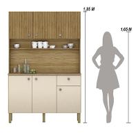 Armário De Cozinha Compacta 6 Portas 1 Gaveta Style-cp-ripado Freijó Freijó-vanilla-cp-ripado Freijó - 5