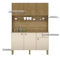 Armário De Cozinha Compacta 6 Portas 1 Gaveta Style-cp-ripado Freijó Freijó-vanilla-cp-ripado Freijó - 6