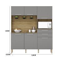 Armario De Cozinha Compacta 6 Portas 2 Gavetas Montesa Freijó-gris - 2