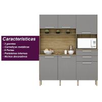 Armario De Cozinha Compacta 6 Portas 2 Gavetas Montesa Freijó-gris - 6