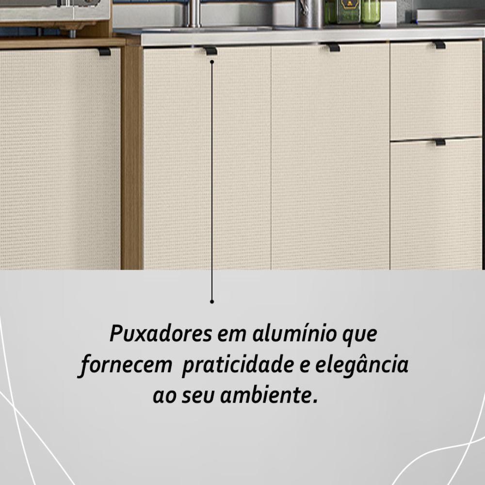 Armário De Cozinha Completa Com Balcão Para Pia Mdf 9 Portas Vert Plus Freijó-soft - 7