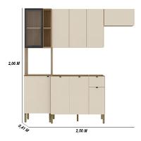 Armário De Cozinha Completa Com Balcão Para Pia Mdf 9 Portas Vert Plus Freijó-soft - 2