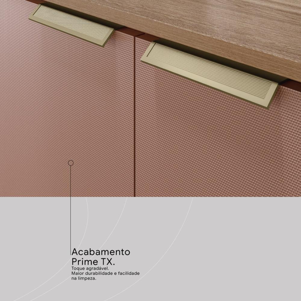 Armário De Cozinha Compacta 10 Portas 2 Gavetas Amora Amêndola Touch-marsala Prime Tx - 5