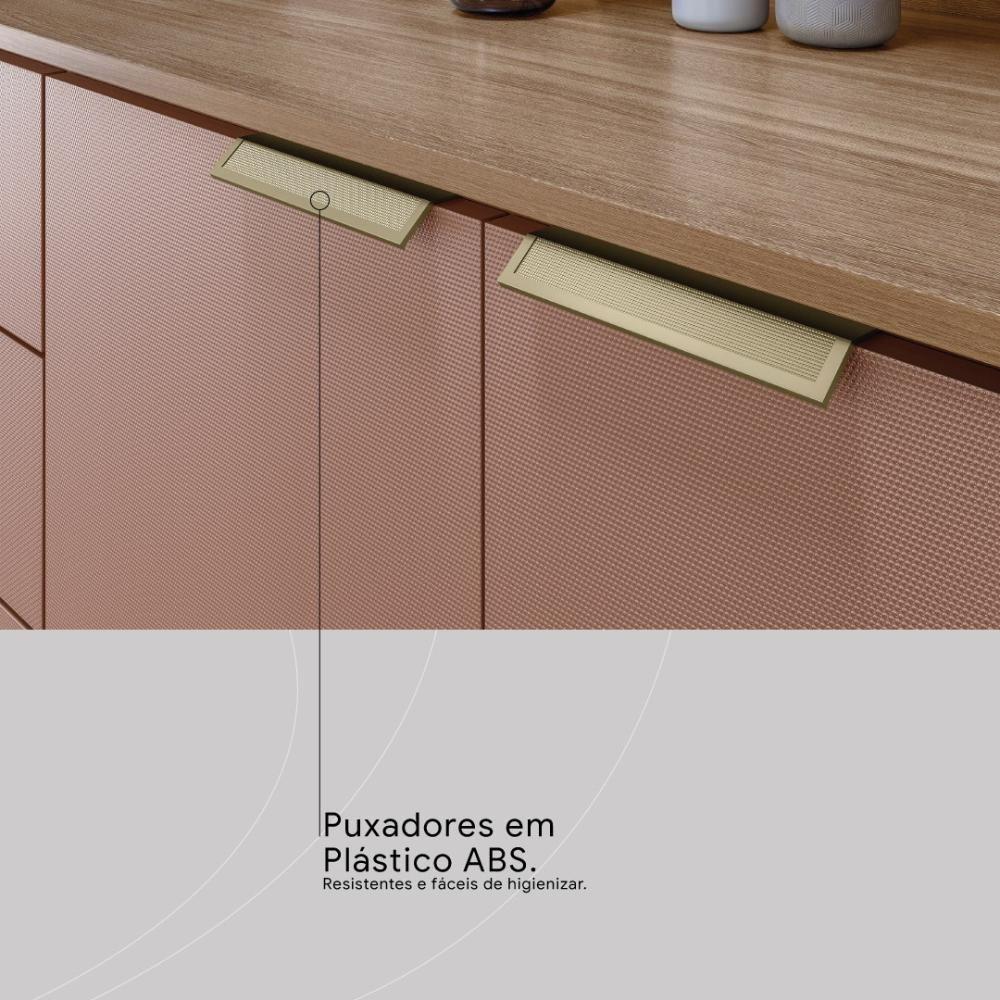 Armário De Cozinha Compacta 10 Portas 2 Gavetas Amora Amêndola Touch-marsala Prime Tx - 9