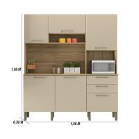 Armario De Cozinha Compacta 6 Portas 2 Gavetas Ferrara Freijó-vanilla - 2