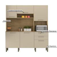 Armario De Cozinha Compacta 6 Portas 2 Gavetas Ferrara Freijó-vanilla - 5