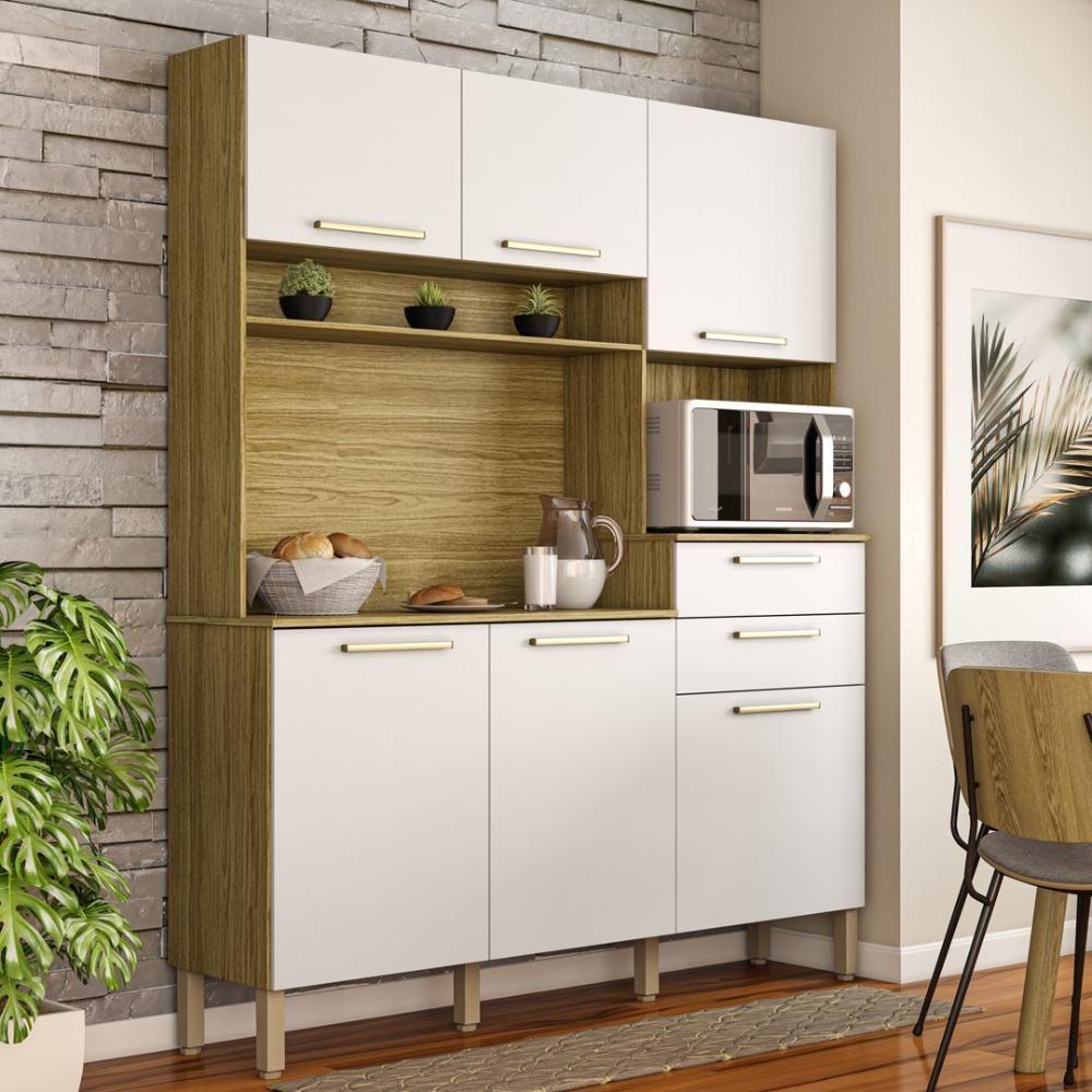 Armario De Cozinha Compacta 6 Portas 2 Gavetas Montesa Freijó-supremo - 1