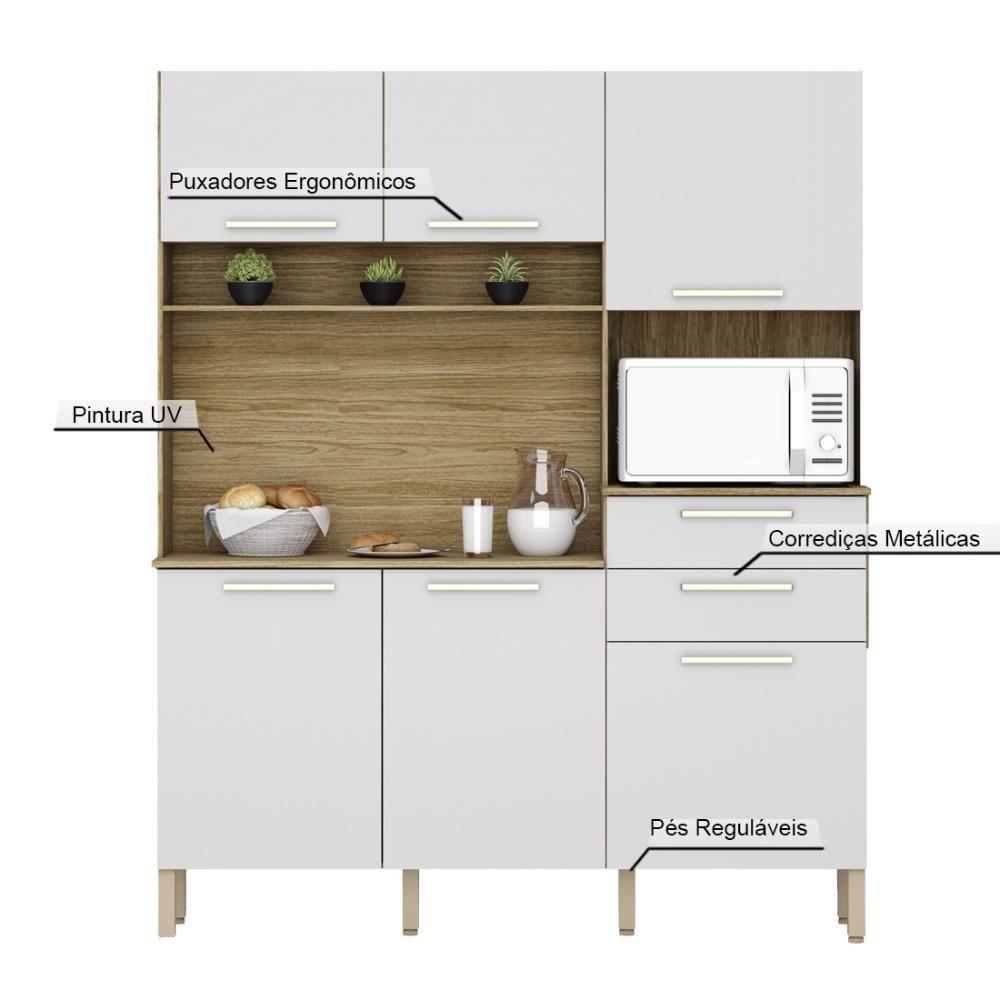 Armario De Cozinha Compacta 6 Portas 2 Gavetas Montesa Freijó-supremo - 3