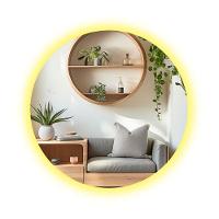 Espelho Redondo Com Iluminação Led Branco Frio - 6000k - 70x70 Cm - 5