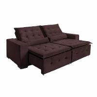 Sofá Spazzio 6 Lugares 2,90cm Retrátil E Reclinável - De Casa Décor E Estofados Marrom - 2