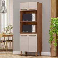 Paneleiro Pop Torre Quente 70cm Com 4 Portas E 2 Nichos Freijó/baunilha/freijó - 1