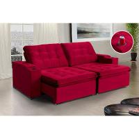 Sofá Londres Com Porta Copo 4 Lugares 2,00mt - De Casa Décor Estofados Vermelho - 1