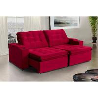 Sofá Londres Com Porta Copo 4 Lugares 2,00mt - De Casa Décor Estofados Vermelho - 3
