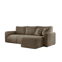 Sofá Living 90cm + 90cm Com Chaise Direito Meu Sofá Online B016 Veludo Marrom - 5